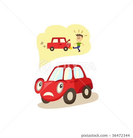 vector cartoon car character worryed emotions vector cartoon car character worryed emotions 36472344