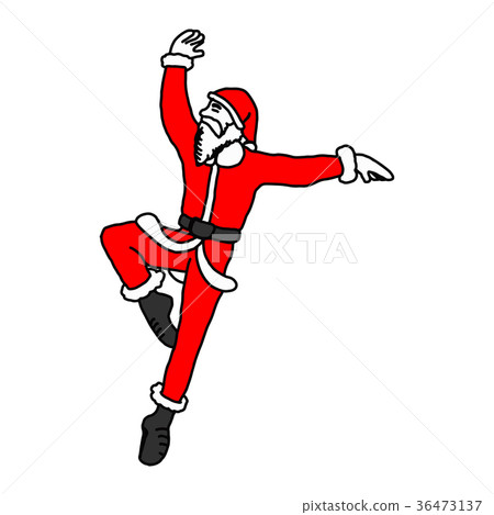 thin Santa Claus dancing ballet vector  36473137