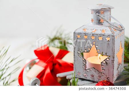 Christmas lantern. Magic lightning background. Christmas lantern. Magic lightning background. 36474308