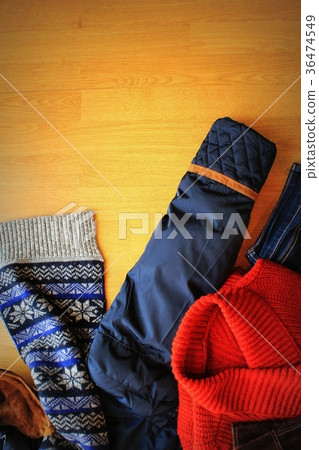 Set of beautiful winter female clothes  36474549