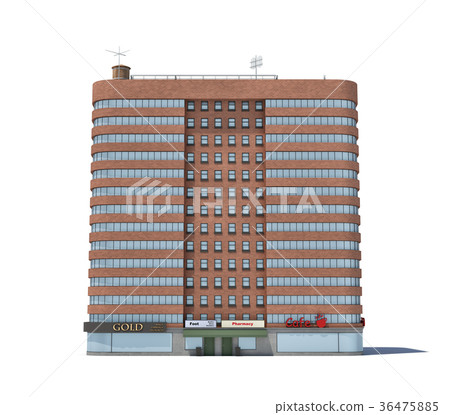 3d rendering of a red brick apartment building 3d rendering of a red brick apartment building 36475885