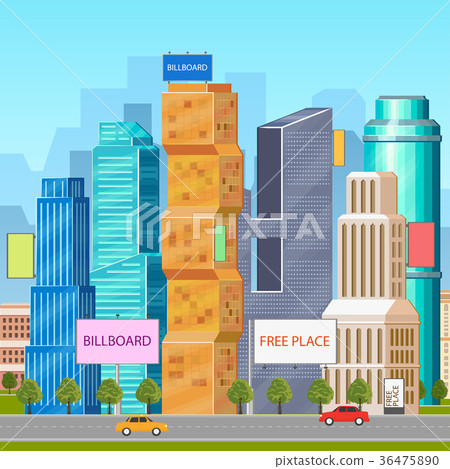 City buildings and billboards, outdoor advertising City buildings and billboards, outdoor advertising 36475890