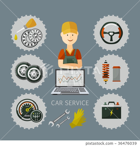 vector flat car service infographic poster vector flat car service infographic poster 36476039