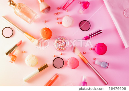 Make up products and macaroons Make up products and macaroons 36476606