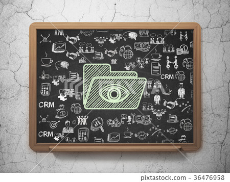 Finance concept: Folder With Eye on School board 36476958