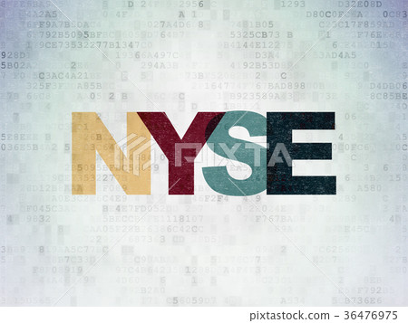 Stock market indexes concept: NYSE on Digital Data Stock market indexes concept: NYSE on Digital Data 36476975