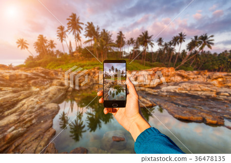 Photographing with smartphone in hand. Travel Photographing with smartphone in hand. Travel 36478135
