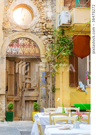 Advertising signboard on touristic street Rethymno Advertising signboard on touristic street Rethymno 36478272