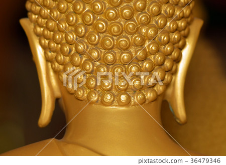 The back of the Buddha in the temple. 36479346
