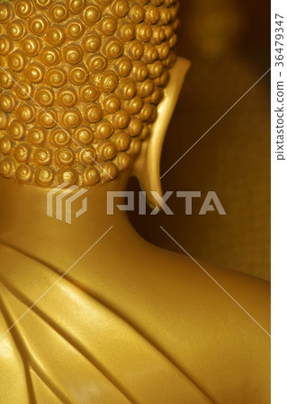 The back of the Buddha in the temple. 36479347