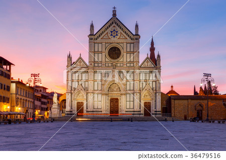 Florence. The basilica of the Holy Cross in the Florence. The basilica of the Holy Cross in the 36479516