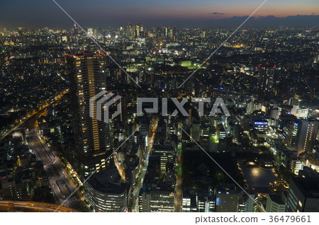 東京夜視圖都市風景特寫鏡頭Ichinohashi連接點Shibaura Odaiba地區 36479661