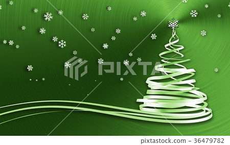 Christmas Tree From White Tapes And Snowflakes 36479782