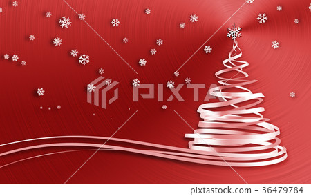 Christmas Tree From White Tapes And Snowflakes 36479784