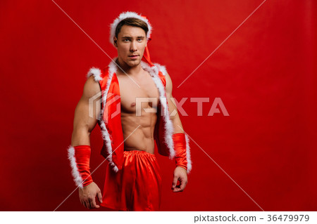 christmas holidays. sexy strong santa claus christmas holidays. sexy strong santa claus 36479979