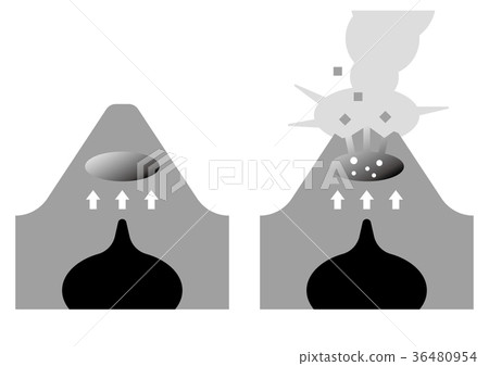 Volcano steam explosion illustration 36480954