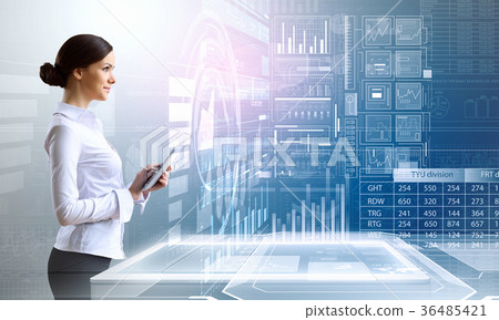 Woman using modern technologies 36485421