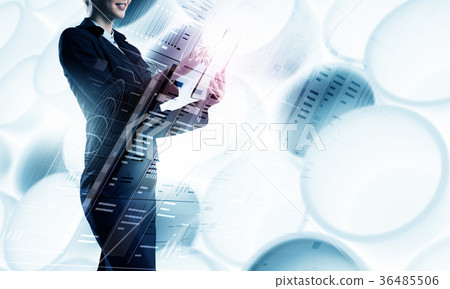 Woman using modern technologies 36485506