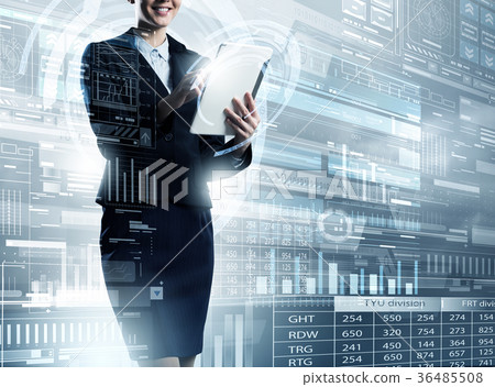 Woman using modern technologies 36485508