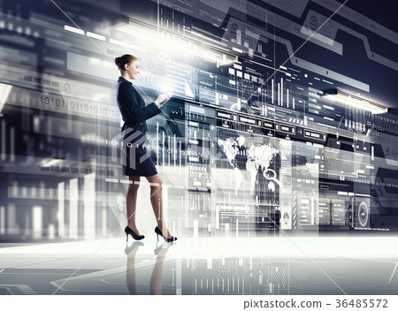 Woman using modern technologies 36485572