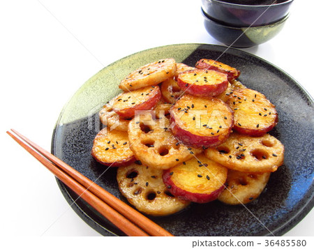 美味的糖醋醬配蓮藕和薩摩麻 36485580
