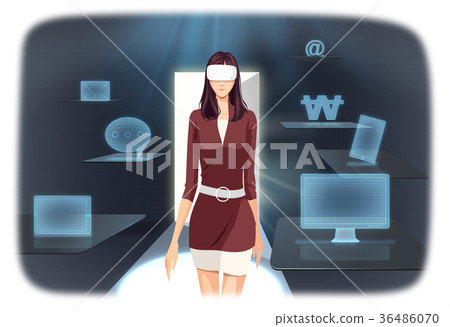 Virtual Reality Experience Vector Illustration Virtual Reality Experience Vector Illustration 36486070