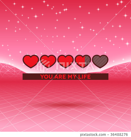 Valentines Day hearts of love themed retro game Valentines Day hearts of love themed retro game 36488276