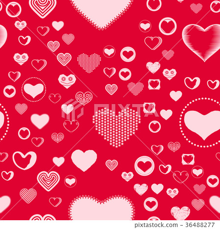 Valentines Day seamless pattern with pink hearts Valentines Day seamless pattern with pink hearts 36488277