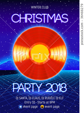 Christmas party invitation poster or flyer with Christmas party invitation poster or flyer with 36488279