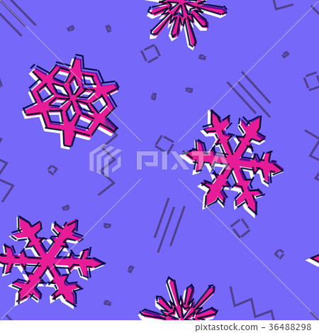 Christmas seamless snowflakes pattern with memphis Christmas seamless snowflakes pattern with memphis 36488298