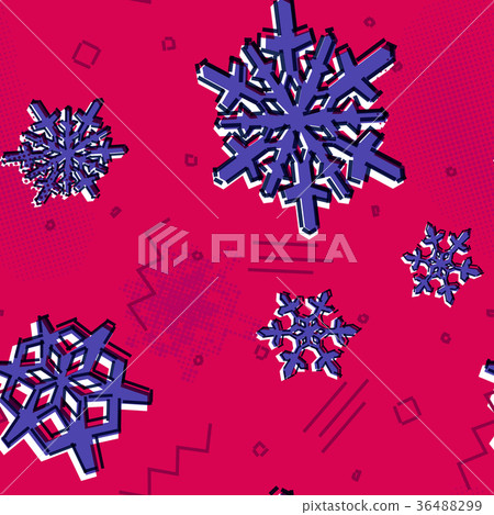 Christmas seamless snowflakes pattern with memphis Christmas seamless snowflakes pattern with memphis 36488299
