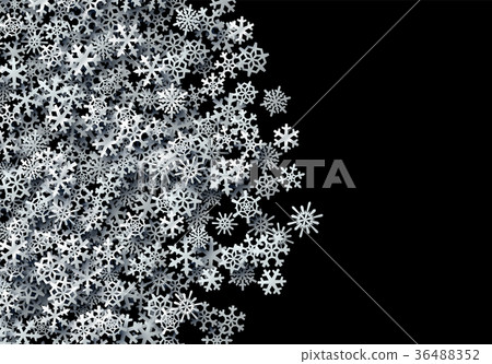 Christmas snowflakes scattered card for winter 36488352