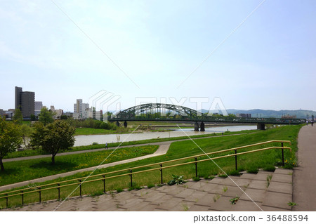Hokkaido Asahikawa city Asahi Bridge Scenery material Hokkaido Asahikawa city Asahi Bridge Scenery material 36488594