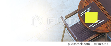 Outdoor summer cafe tables with chairs 36489034