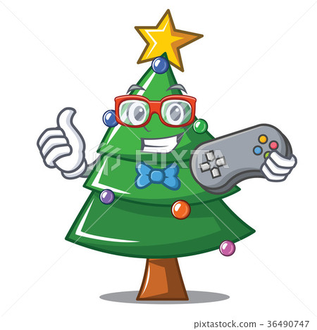 Gamer Christmas tree character cartoon 36490747