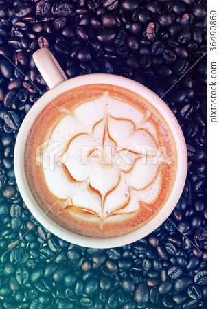 Hot coffee with latte art Hot coffee with latte art 36490860