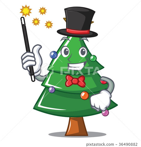 Magician Christmas tree character cartoon 36490882
