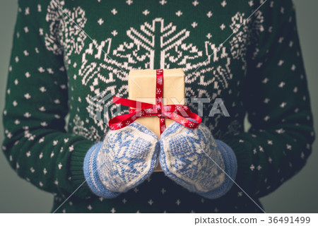 Girl in a New Year's sweater 36491499