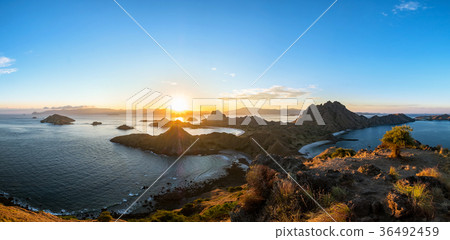 Panoramic scenic view of Padar Island. Panoramic scenic view of Padar Island. 36492459