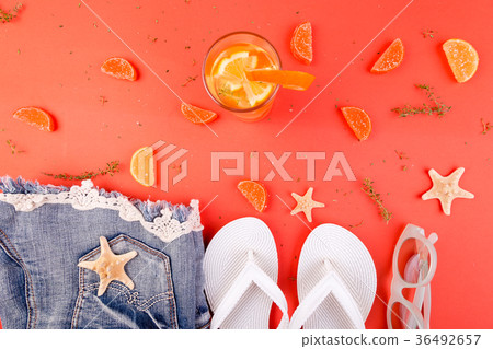 Summer vacation. Orange fruit cocktail, detox 36492657