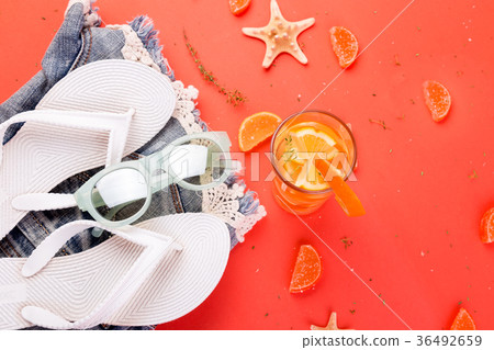 Summer vacation. Orange fruit cocktail, detox Summer vacation. Orange fruit cocktail, detox 36492659