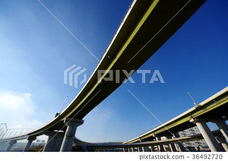 Koudou Kuki Shiraoka JCT Crossing viaduct Super wide angle December 2017 b Koudou Kuki Shiraoka JCT Crossing viaduct Super wide angle December 2017 b 36492720