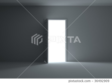Open door with bright light 36492909
