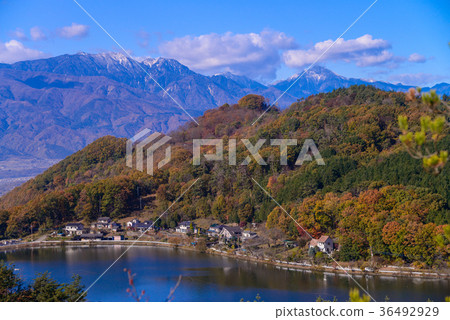 [Yamanashi Prefecture] Mountain range of Lake Chiyoda and the Southern Alps 36492929