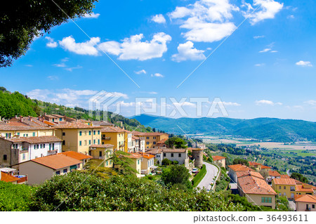 view of Cortona, medieval town in Tuscany, Italy view of Cortona, medieval town in Tuscany, Italy 36493611