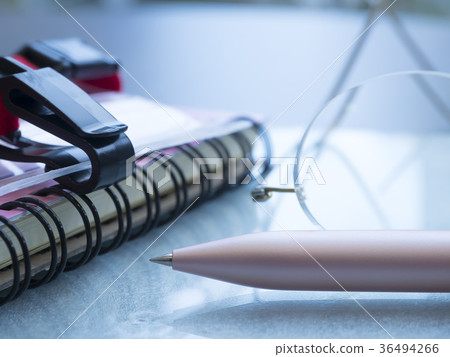 Business image, notebook, glasses, ID card, women 36494266