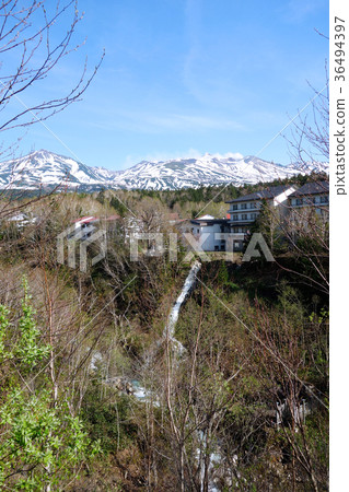 Spring of Tokachidake mountain range and Shirokane Onsenkyo image material 36494397