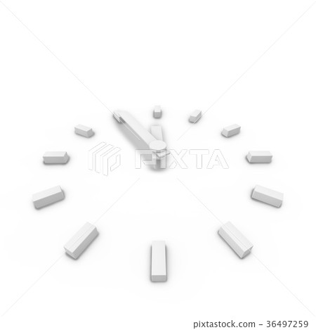 Abstract white clock 3D business background. Abstract white clock 3D business background. 36497259
