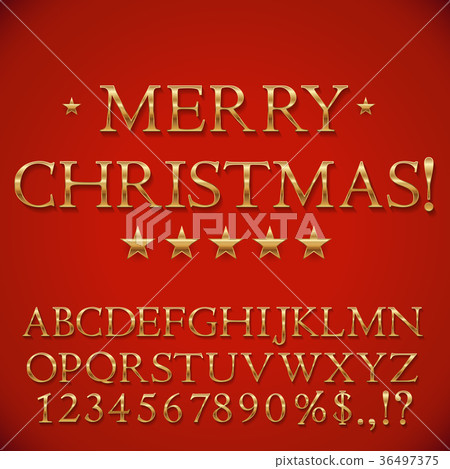 Golden Christmas Alphabet 36497375
