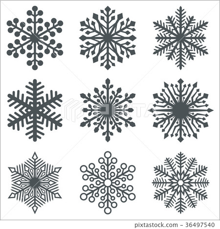 Black Snowflake Shapes Collection 36497540